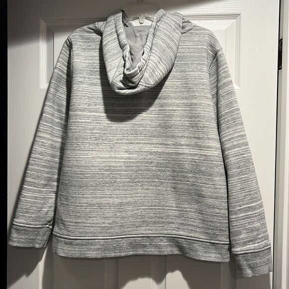 Carhartt Clarksburg Logo Sleeved Heather Gray Hooded Sweatshirt size 20. - Picture 6 of 6